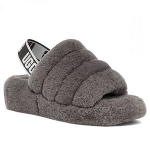 UGG Fluff Yeah Slide Chestnut Sheepskin Sandals Slippers Size 8 NWOB